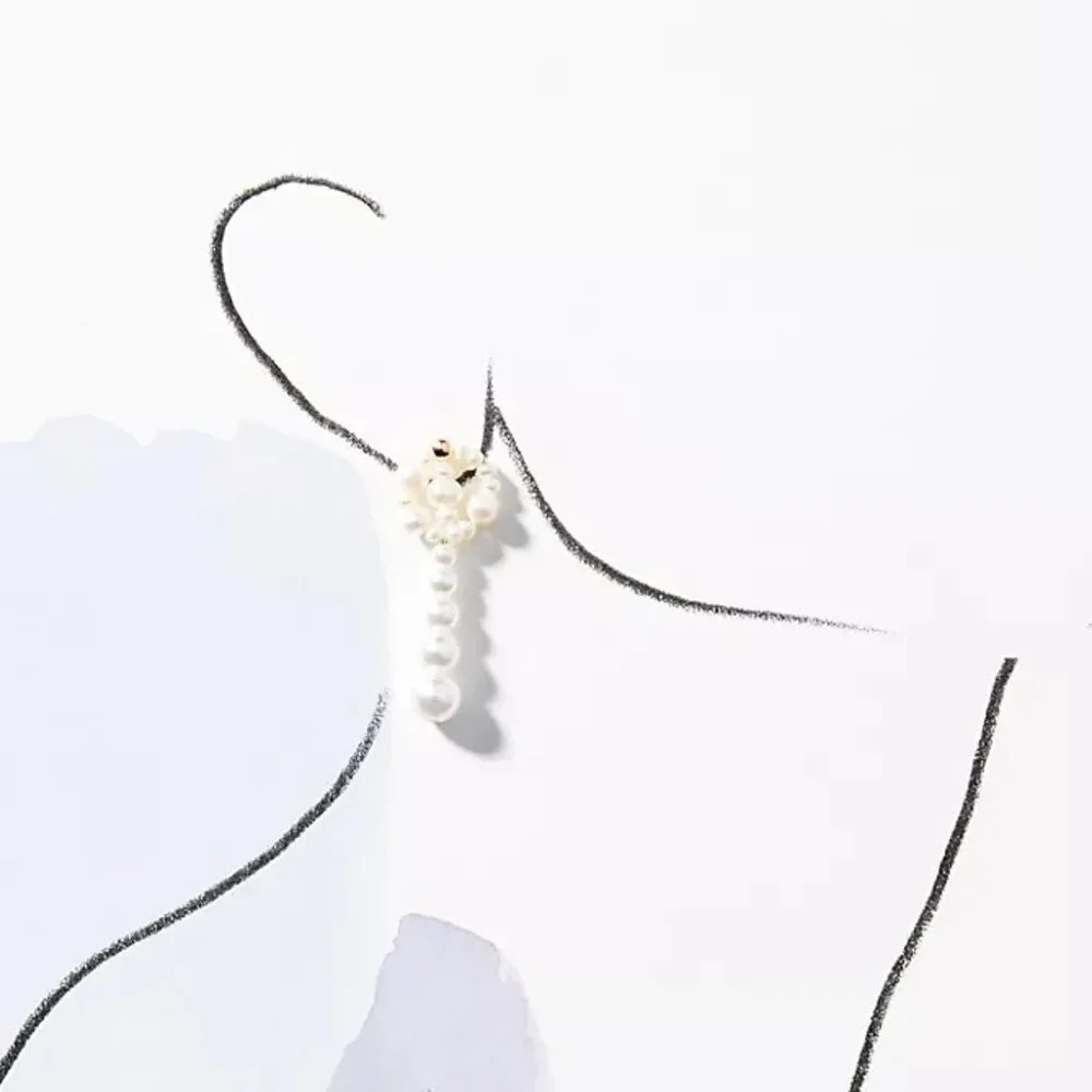 Anthropologie Floral Pearl Drop Earrings
